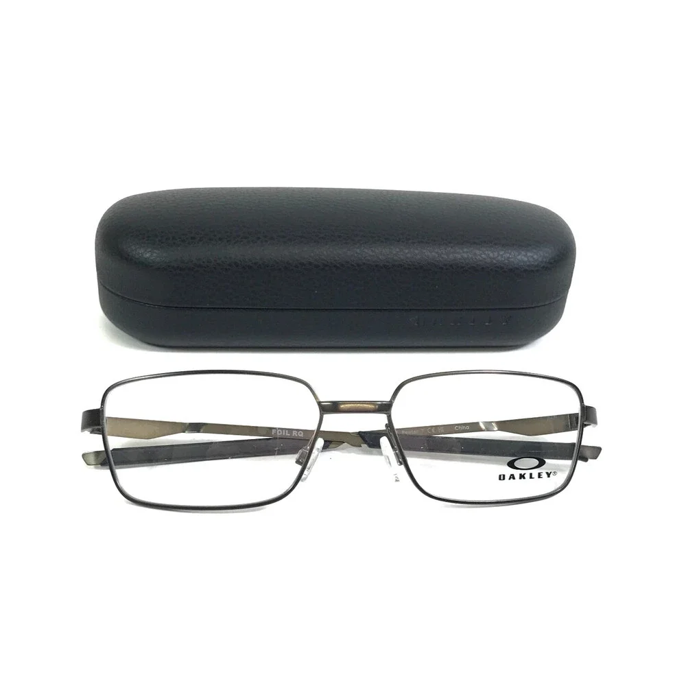 Oakley Eyeglasses Frames Foil RQ OX3036-0255 Pewter Rectangle Wire Rim 55-18-140